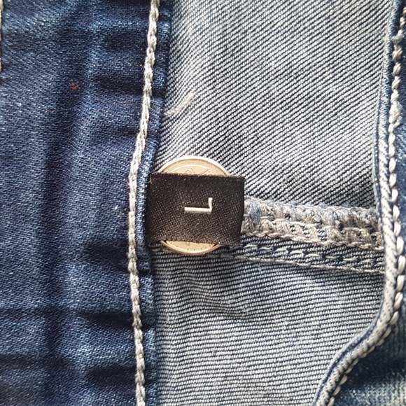 Orange Fashion Village Cropped Fringe Embroidered Jeans Light Wash Size L - Picture 3 of 16